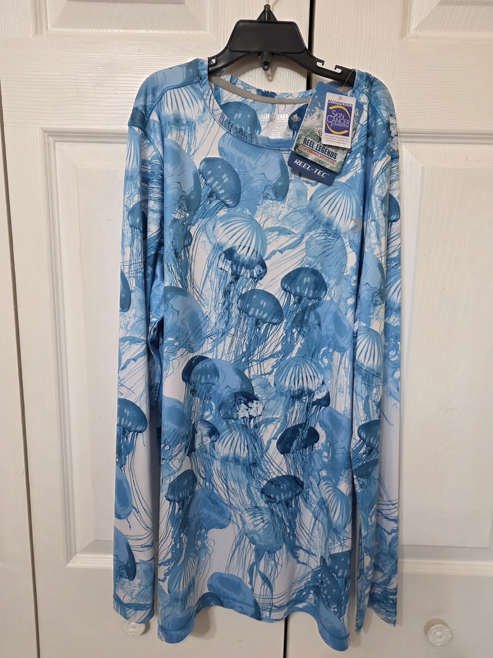 Reel Legends Kids' Blue Jellyfish Print Long-Sleeve Swim Rashguard